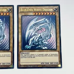 Lot of 3 Blue-Eyes White Dragon CT13-EN008 Ultra Rare Holographic Yugioh Card - Image 5