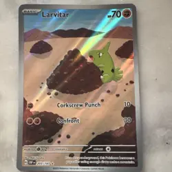 Pokemon TCG Larvitar Illustration Rare Full Art Holo SV03 203/197 Eng 2023 - Image 1