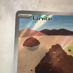 Pokemon TCG Larvitar Illustration Rare Full Art Holo SV03 203/197 Eng 2023 - Image 2