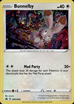 BUNNELBY SWSH082 COSMO HOLO Promo Sword & Shield Promo NM Pokemon - Image 1