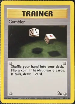 Gambler 60/62 Fossil Regular - Pokemon Card - Image 1