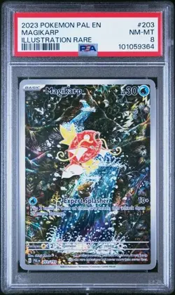 2023 POKEMON PAL EN-PALDEA EVOLVED ILLUSTRATION RARE 203 MAGIKARP PSA 8 - Image 1