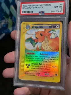 Pokemon Dragonite Expedition Reverse Holo Rare #9 PSA 8 - Image 1