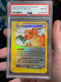 Pokemon Dragonite Expedition Reverse Holo Rare #9 PSA 8 - Image 2