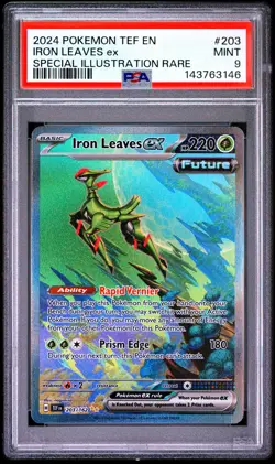 Iron Leaves EX 203/162 Special Illustration Rare Pokemon PSA 9 *146 - Image 1
