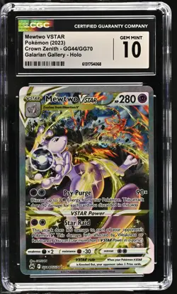 Mewtwo Vstar GG44/GG70 Galarian Gallery Holo Pokemon CGC 10 Gem Mint *068 - Image 1