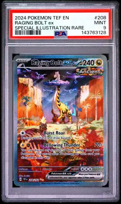 Raging Bolt EX 208/162 Special Illustration Rare Pokemon PSA 9 *128 - Image 1