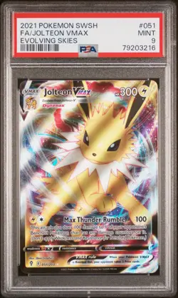 2021 POKEMON SWORD & SHIELD EVOLVING SKIESFULL ART/JOLTEON VMAX 051 - Image 1