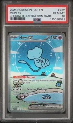2024 POKEMON PAF EN-PALDEAN FATES #232 MEW ex SPECIAL ILLUSTRATION RARE PSA 10 - Image 1