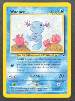 Pokemon TCG Wooper Neo Discovery Card 71/75 Regular LP - Image 1