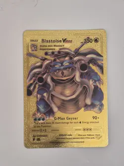 Pokemon TCG Blastoise VMAX 350HP 24k Gold Foil Full Art Water Card Nintendo - Image 1