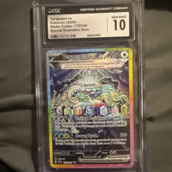 CGC 10 Terapagos ex 170/142 SIR Stellar Crown SCR Pokemon Card GEM MINT - Image 1