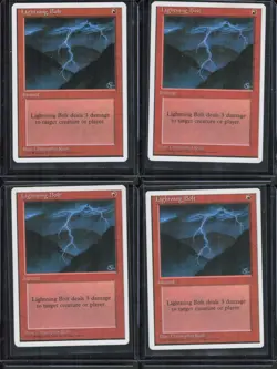 Magic The Gathering MTG - Fourth Edition 4ED 1995 - #208 Lightning Bolt NM x4 - Image 1