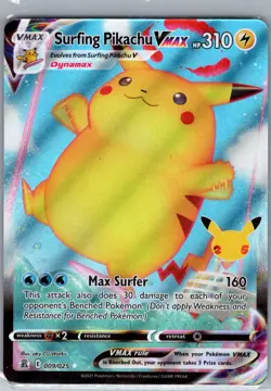 Surfing Pikachu VMAX 009/025 Celebrations - Pokemon Card - NM - Image 1