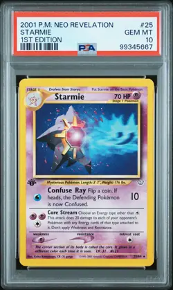 2001 POKEMON NEO REVELATION 1ST EDITION #25 STARMIE PSA 10 - Image 1
