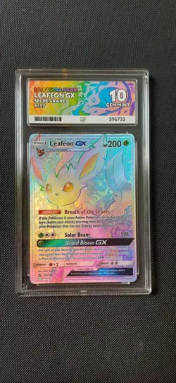 Leafeon GX 2018 Pokemon Ultra Prism #157 ACE 10 - Image 1