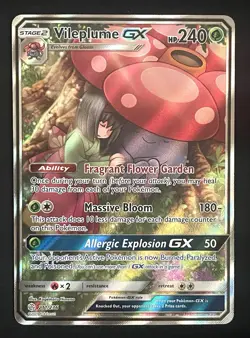 Vileplume GX 211/236 Cosmic Eclipse Full Art Ultra Rare Pokemon Card (LP) - Image 1