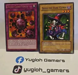 YUGIOH CRUSH CARD VIRUS + SAGGI THE DARK CLOW RARE COMMON LIGHT PLAYED - Image 1