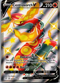 Centiskorch V SV108/SV122 Holo V Rare Shining Fates Shiny Vault Pokemon NM - Image 1
