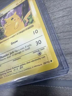 Pikachu 058/102 Base Set (Shadowless) Regular RED CHEEKS 1999 VTG Card - Image 3