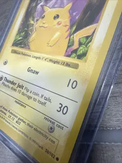 Pikachu 058/102 Base Set (Shadowless) Regular RED CHEEKS 1999 VTG Card - Image 4