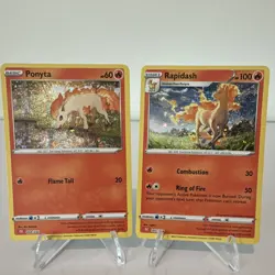 2 Card Lot Pokemon TCG Classic Holo Ponyta Rapidash Near Mint - Image 1