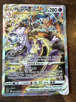 Pokemon Mewtwo VSTAR GG44/GG70 Crown Zenith Galarian Gallery Holo TCG Card - Image 1