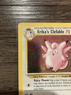 2000 Pokemon Gym Heroes Erika’s Clefable 3/132 Holo NM-LP Rare Vintage Card - Image 2