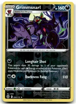 Grimmsnarl 94/172 Brilliant Stars Reverse Holo Rare Pokemon Card Pokemon TCG 094 - Image 1