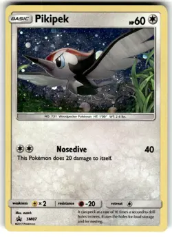 Pokemon Card Sun & Moon Promo Pikipek SM07 Holo LP - Image 1
