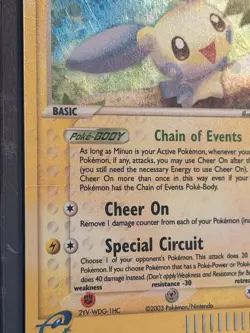 Pokemon TCG Minun Reverse Holo Card 7/97 2003 - Image 4