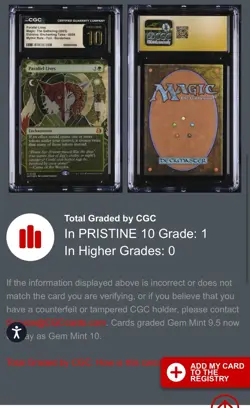 MTG Parallel Lives 58 Foil Wilds of Eldraine Enchant Tales CGC Pristine 10 Pop 1 - Image 2