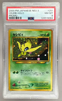 2001 Pokemon Neo 3 Promo Japanese 251 Celebi Holo PSA 8 128519084 - Image 1