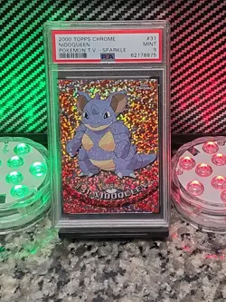 NidoQueen *SPARKLE* 2000 Pokemon Topps Chrome TV PSA 9 MINT #31 RARE POP 13 🔥 - Image 4