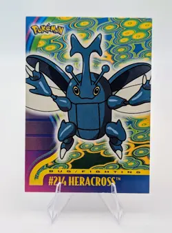 Topps Pokemon Johto Series Blue Logo: Heracross #214 - Image 1