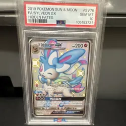 Pokemon TCG Sylveon GX Full Art Holo Shiny Vault Hidden Fates SV76 PSA 10 - Image 1