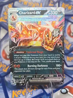 Pokemon TCG Charizard EX Obsidian Flames Holo Hyper Rare #196 Near Mint - Image 1