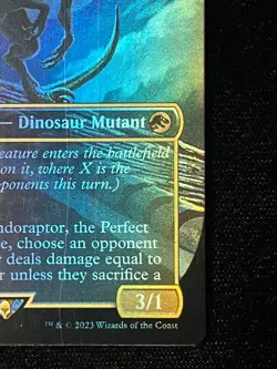 MTG Indoraptor, the Perfect Hybrid Borderless Foil, Jurassic World FREE SHIPPING - Image 5