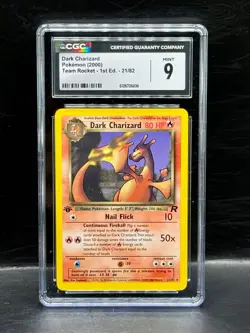 Dark Charizard 2000 Team Rocket Pokemon Mint 1st Ed. Rare 21/82 CGC 9 - Image 1