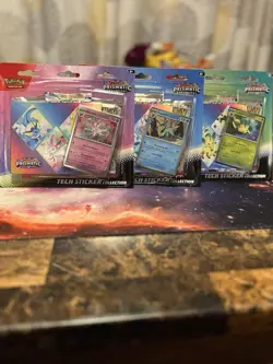 Pokemon Prismatic Evolutions Tech Sticker!! New !🔥Fast shipping !! - Image 1