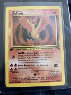 ❤‍🔥 Pokemon TCG Moltres Fossil 27/62 Regular 1999 Wizards 1st Ed RARE Lp/mp - Image 1