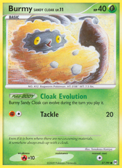 Burmy Sandy Cloak 57/99 Arceus Common LP 2009 Reverse Holo - Image 2
