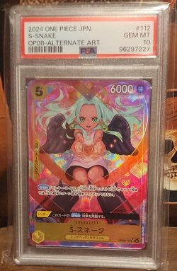 Bandai One Piece S-Snake OP08-Alternate Art Foil PSA 10 112 JP 2024 - Image 1