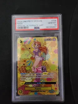 2024 One Piece OP09 Emperors In The New World Nami SP #106 PSA 10 Special Art - Image 1