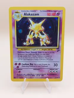 Alakazam Base Set 2 Holo Rare No. 1/130 Pokemon Card - 2000 SWIRL - Image 1