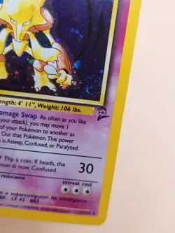 Alakazam Base Set 2 Holo Rare No. 1/130 Pokemon Card - 2000 SWIRL - Image 2