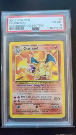 Charizard 3/110 Legendary Collection Non Holo Rare 2002 PSA 6 EX-MT Graded Card - Image 1