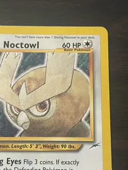 Pokemon TCG Neo Destiny Shining Noctowl Holo Rare Card 110/105 - Image 2