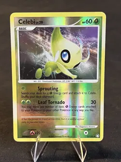 Celebi LV.39 7/123 Mysterious Treasures Reverse Holo Card HP condition - Image 1
