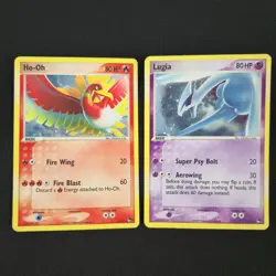 BLEED ERROR SWIRL Lugia 2/17 Ho-Oh 1/17 EX Pop Series Cosmos Holo Pokemon Card - Image 2